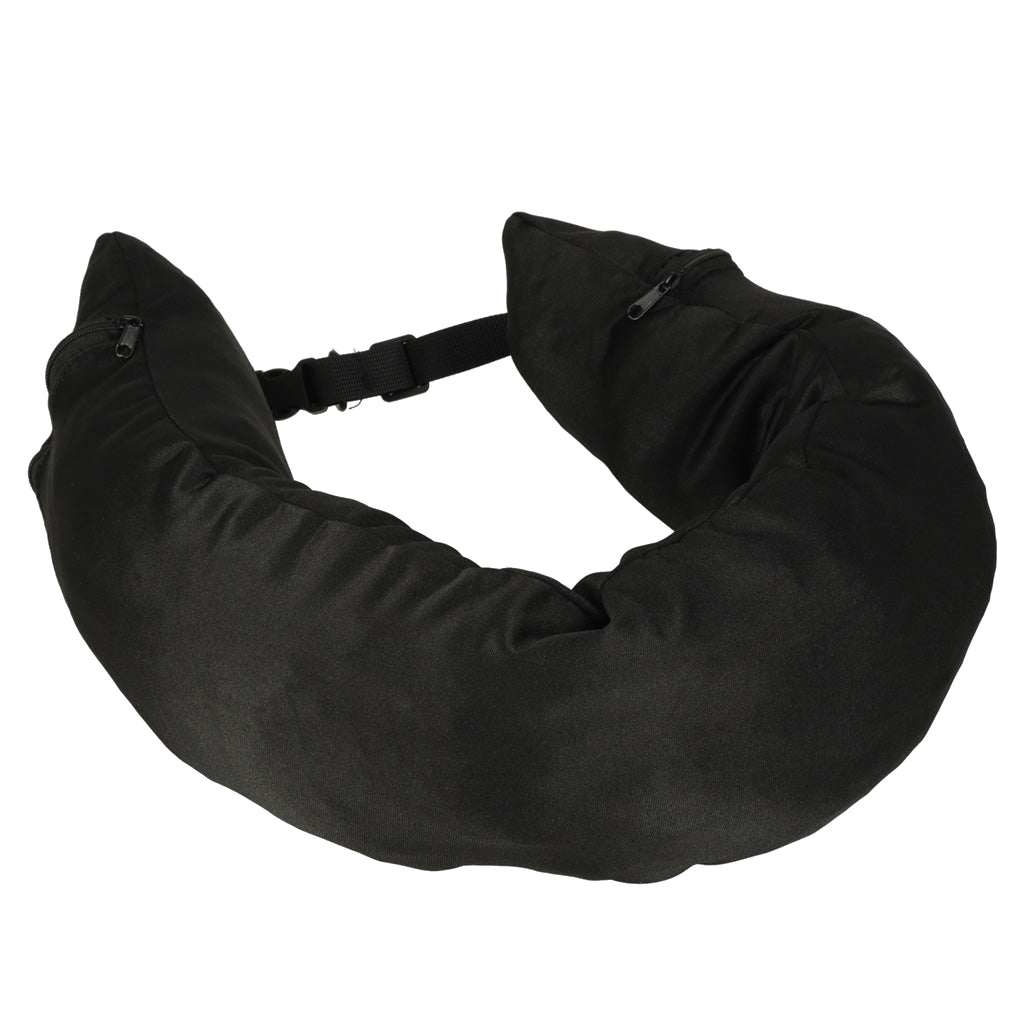 Travel Neck Pillow with Storage Compartment, Black