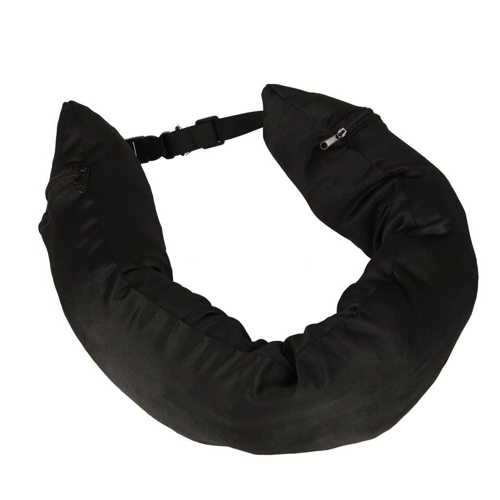 Travel Neck Pillow with Storage Compartment, Black