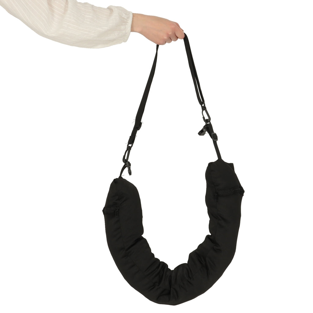 Travel Neck Pillow with Storage Compartment, Black
