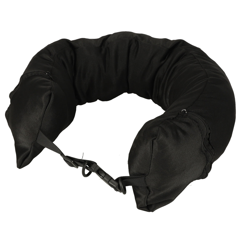 Travel Neck Pillow with Storage Compartment, Black