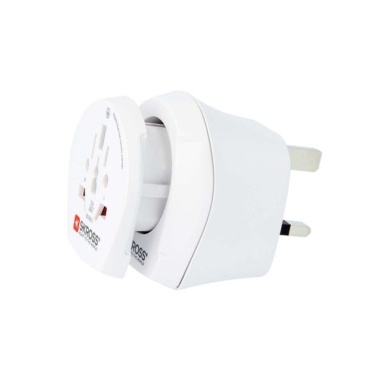 Travel adapter World-to-UK/EU Earthed - White