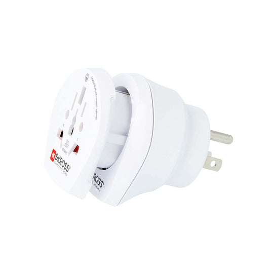 Travel adapter World-to-USA/EU Grounded - White