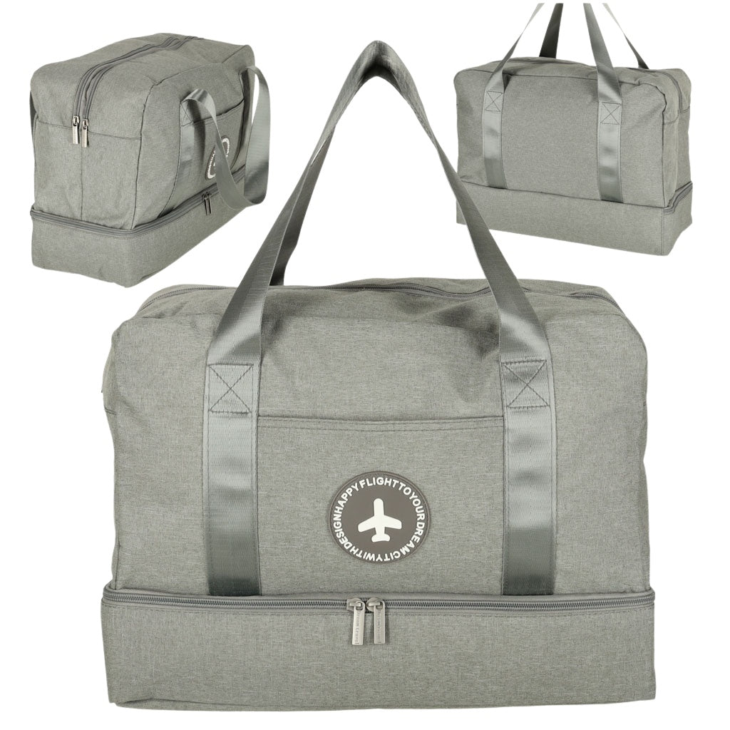 Travel bag hand luggage 39 x 18 x 30 cm grey