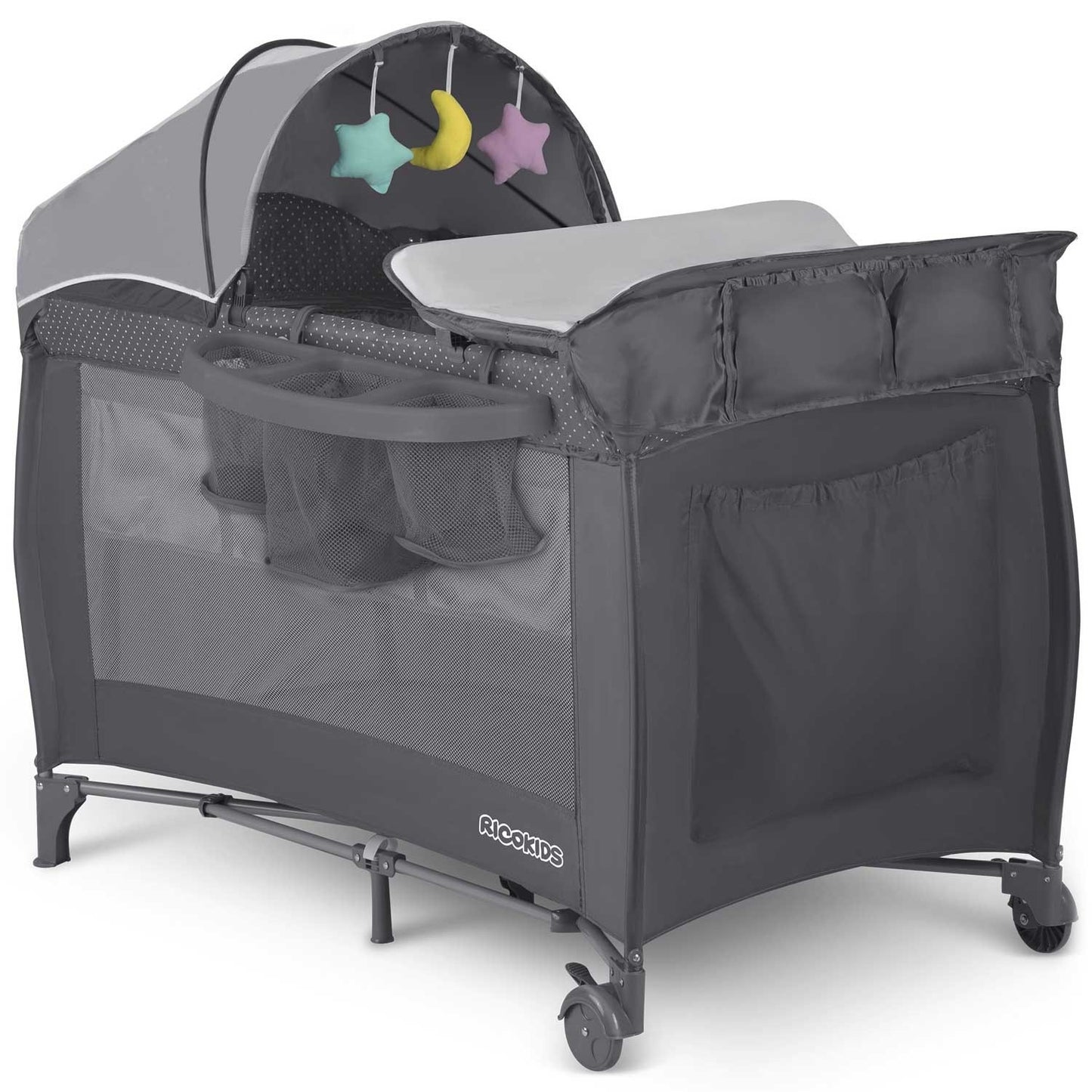 Travel bed for children 125 x 65 x 78 cm RK-242 anthracite