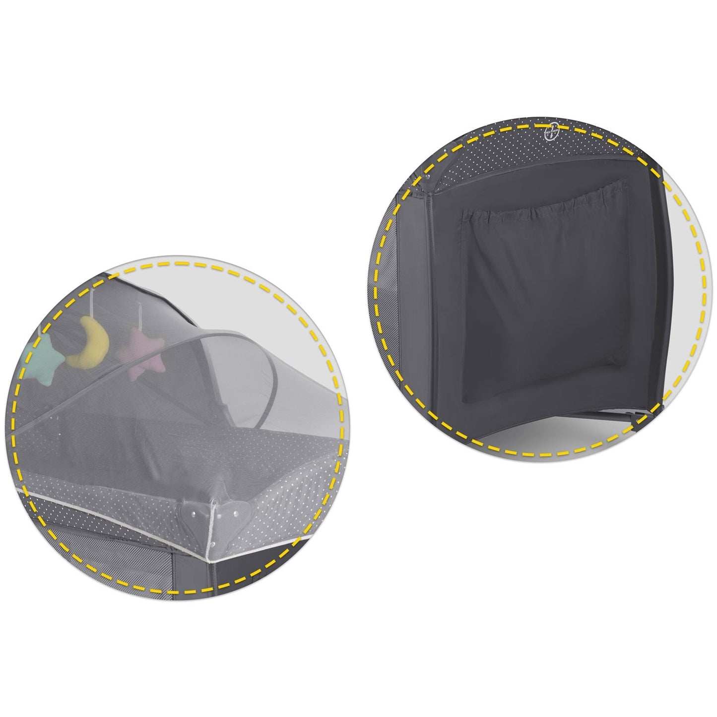 Travel bed for children 125 x 65 x 78 cm RK-242 anthracite