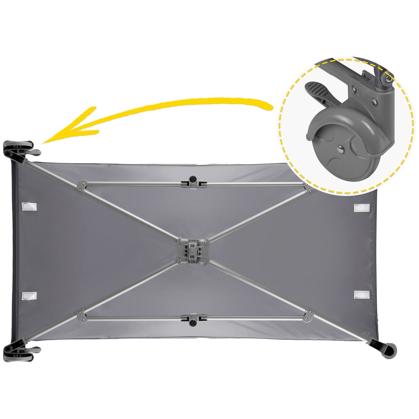 Travel cot 125 x 65 x 78 cm RK-240 light grey