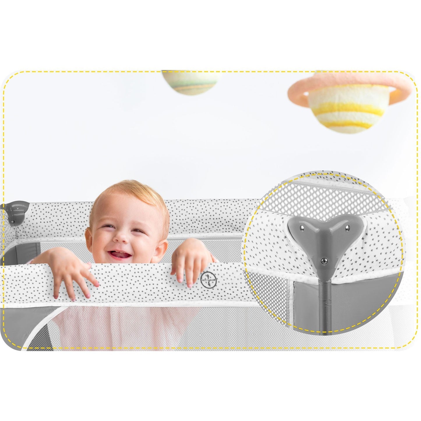 Travel cot 125x65x78 cm RK-241 Grey