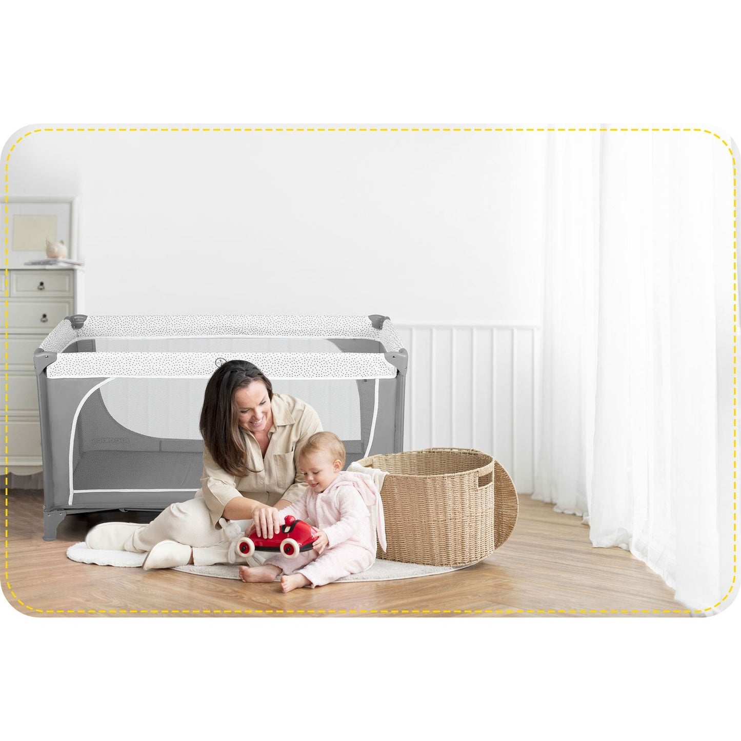 Travel cot 125x65x78 cm RK-241 Grey
