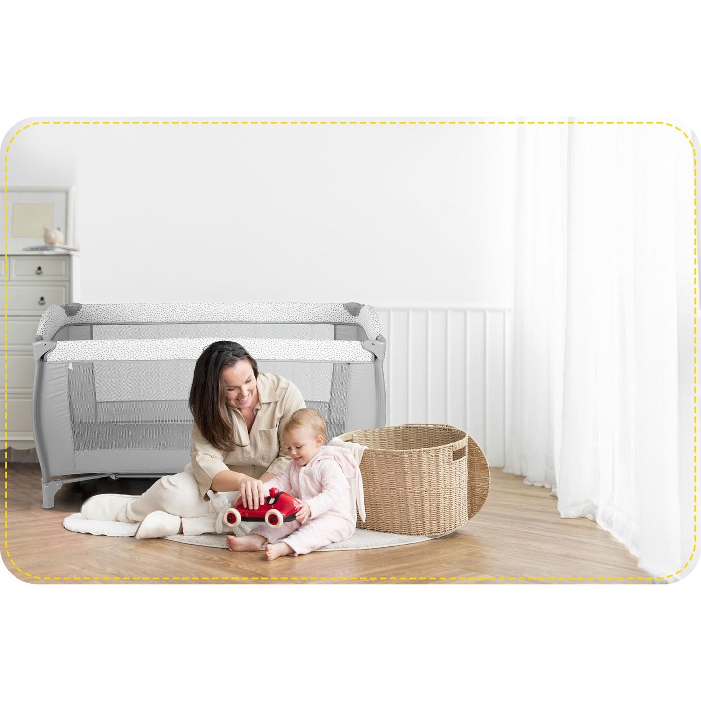 Travel cot 125x65x78 cm RK-242 Grey