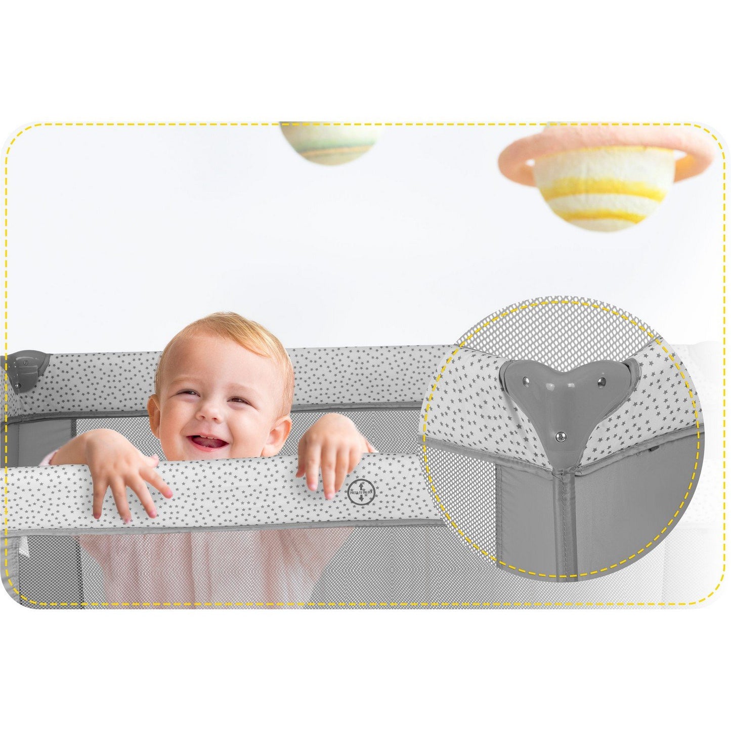 Travel cot 125x65x78 cm RK-242 Grey