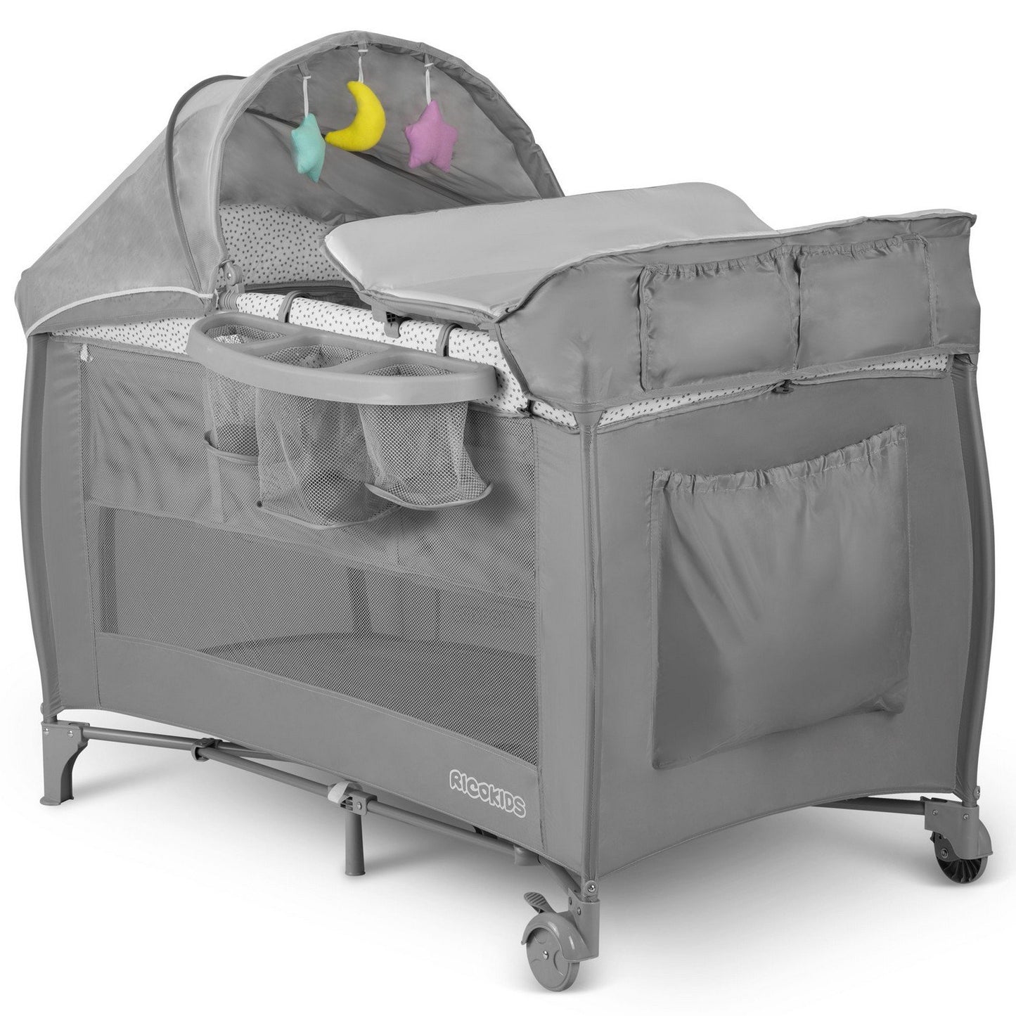Travel cot 125x65x78 cm RK-242 Grey