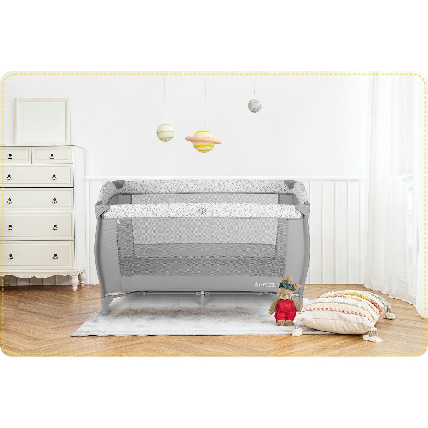 Travel cot 125x65x78 cm RK-242 Grey
