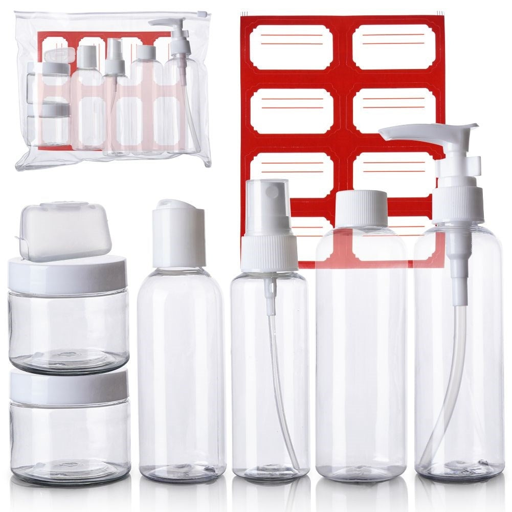 Travel packaging set for cosmetics in a practical toiletry case