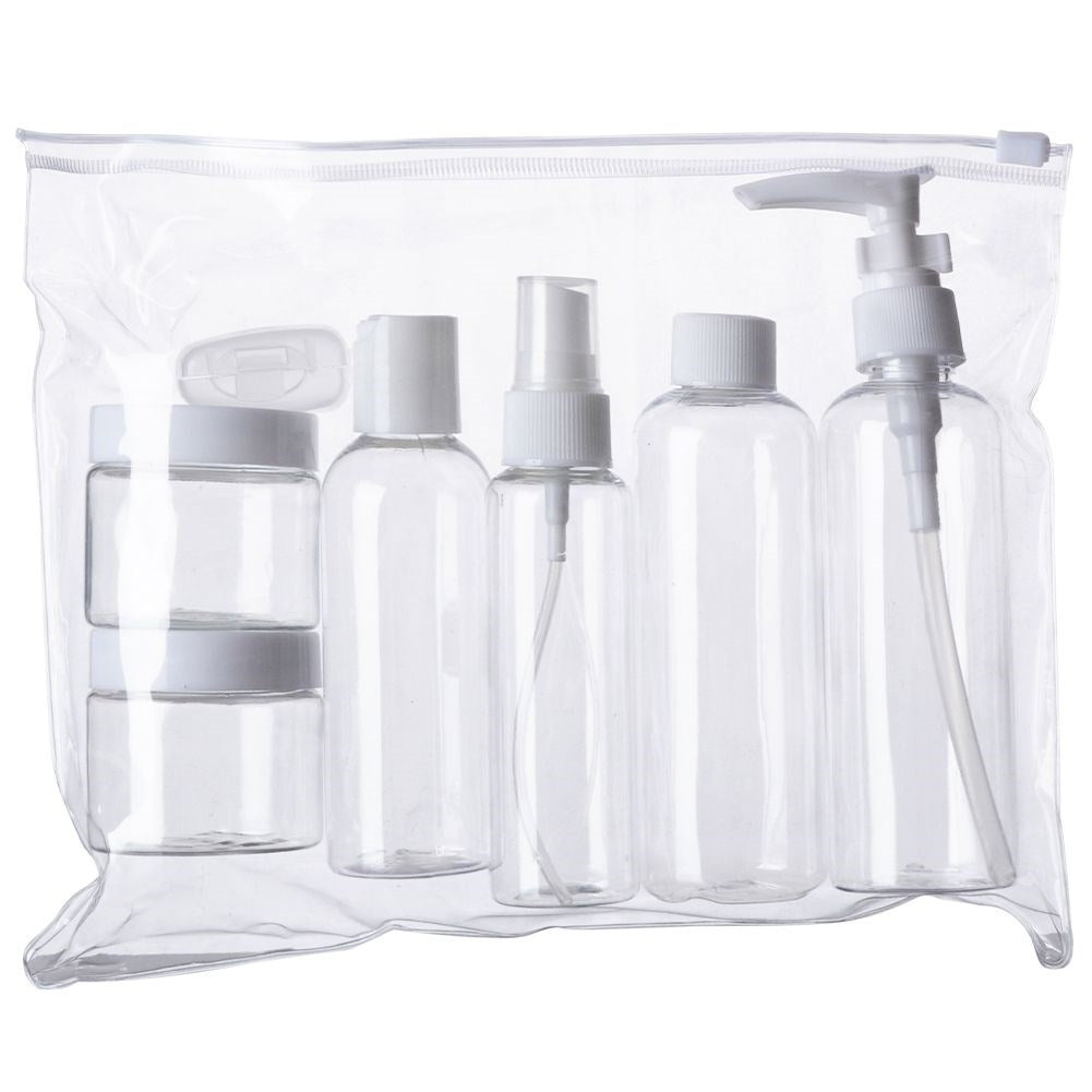 Travel packaging set for cosmetics in a practical toiletry case