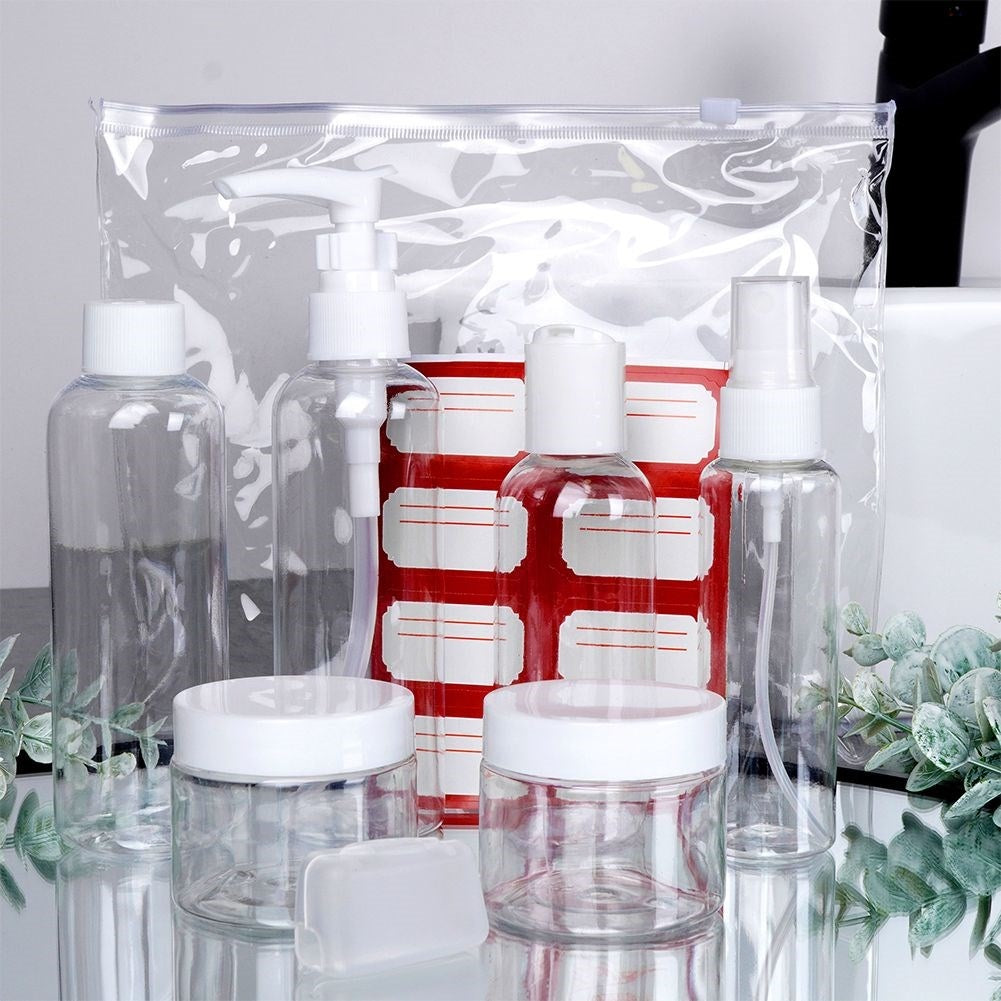Travel packaging set for cosmetics in a practical toiletry case