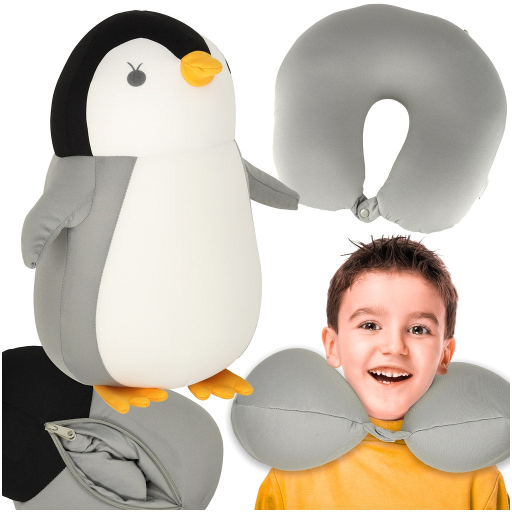 Travel pillow 2in1 cornet under neck mask penguin