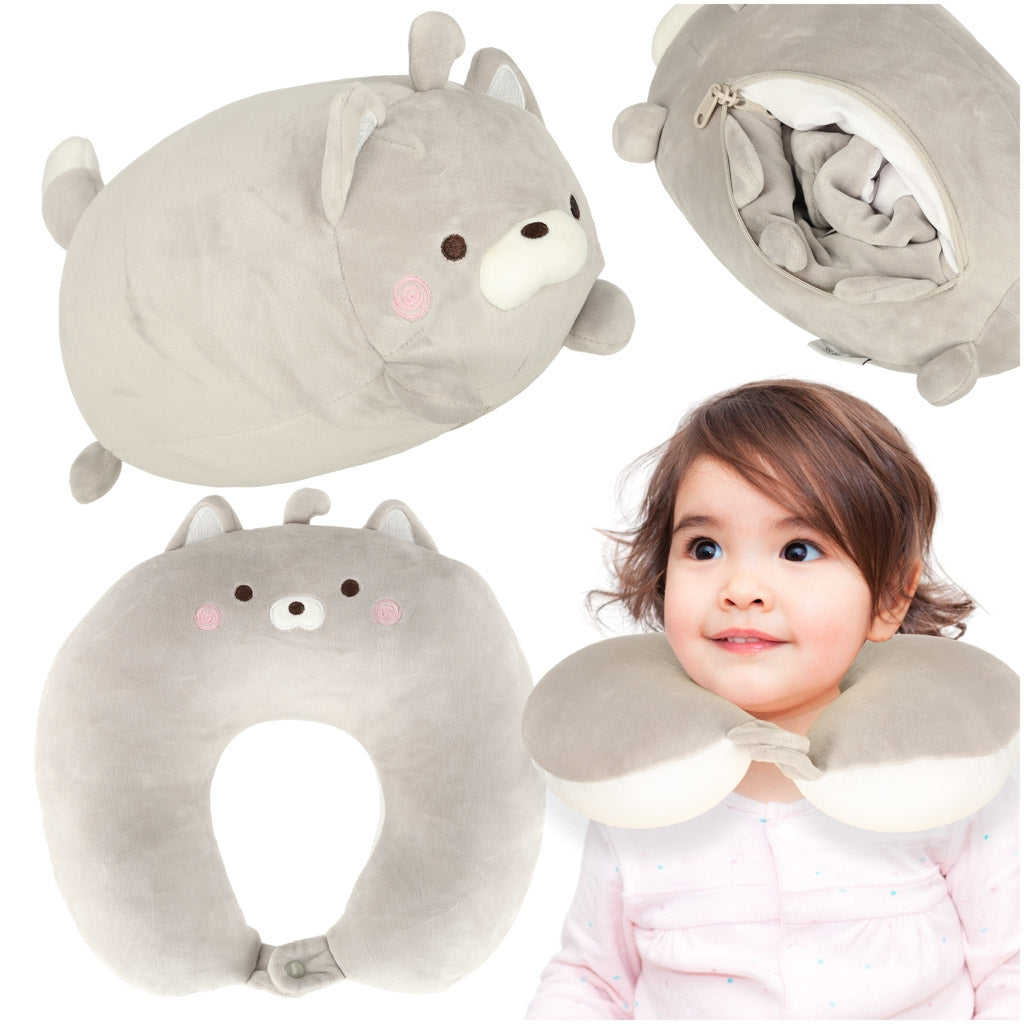 Travel pillow 2in1 cornet under the neck mascot cat