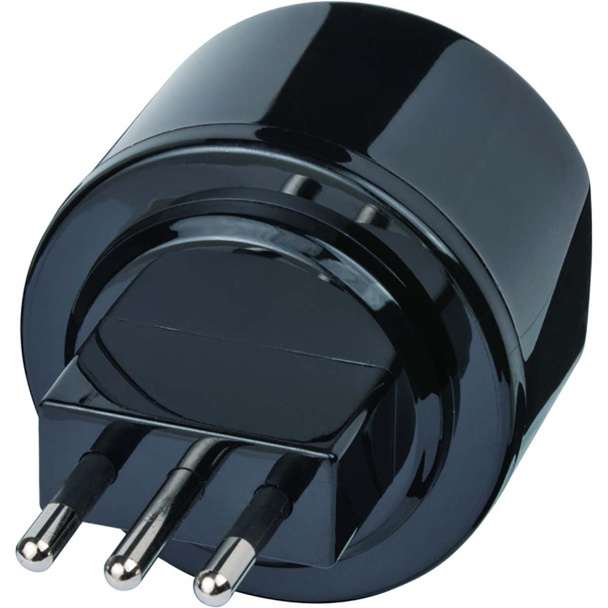 Travel plug / travel adapter (travel plug adapter for: Italy plug and Euro plug) black
