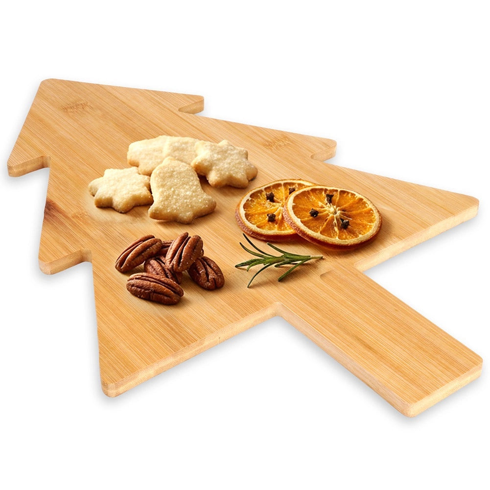 Tree-Shaped Bamboo Serving Board 44.5x30 cm