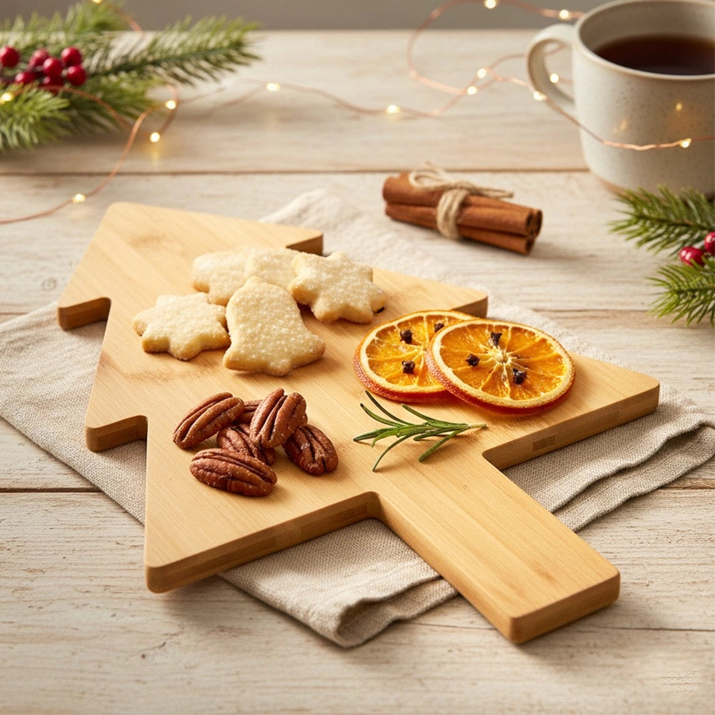 Tree-Shaped Bamboo Serving Board 44.5x30 cm
