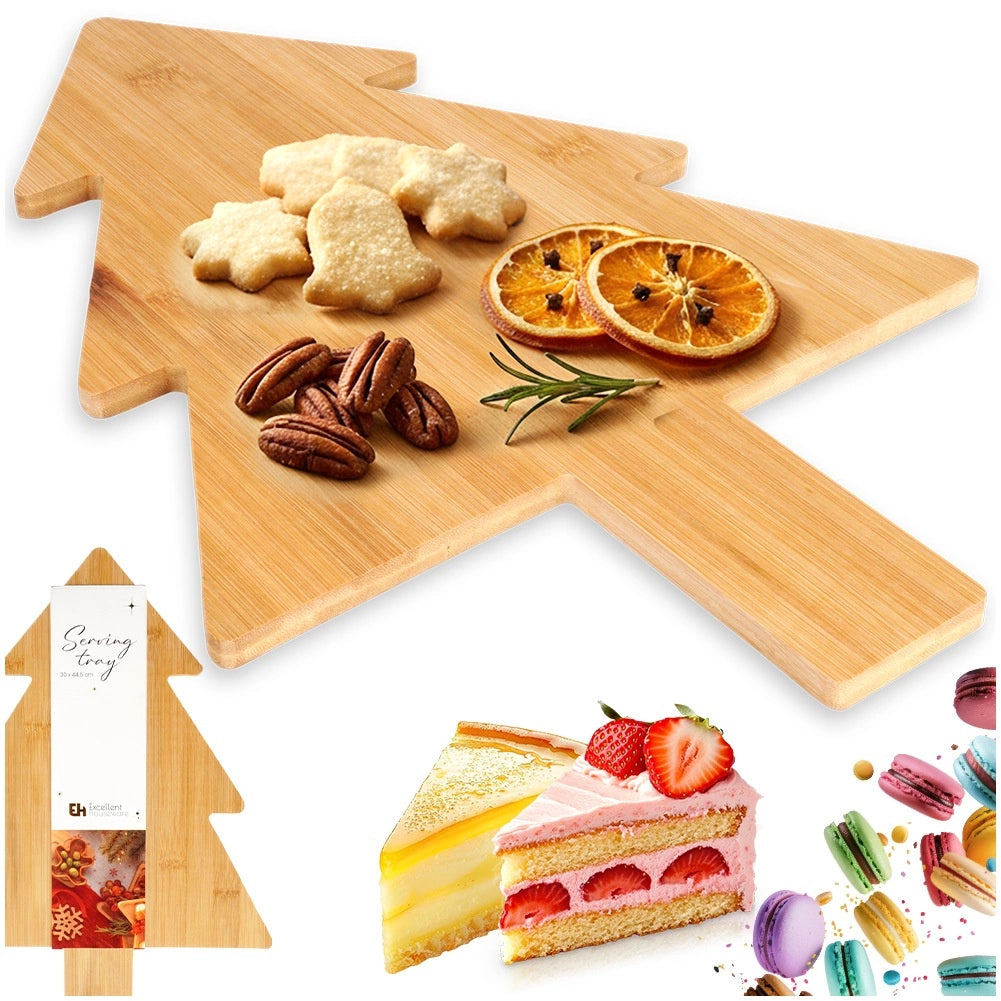 Tree-Shaped Bamboo Serving Board 44.5x30 cm