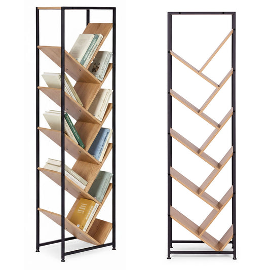 Tree-Shaped Bookcase, 10 Shelves, Light Oak MDF