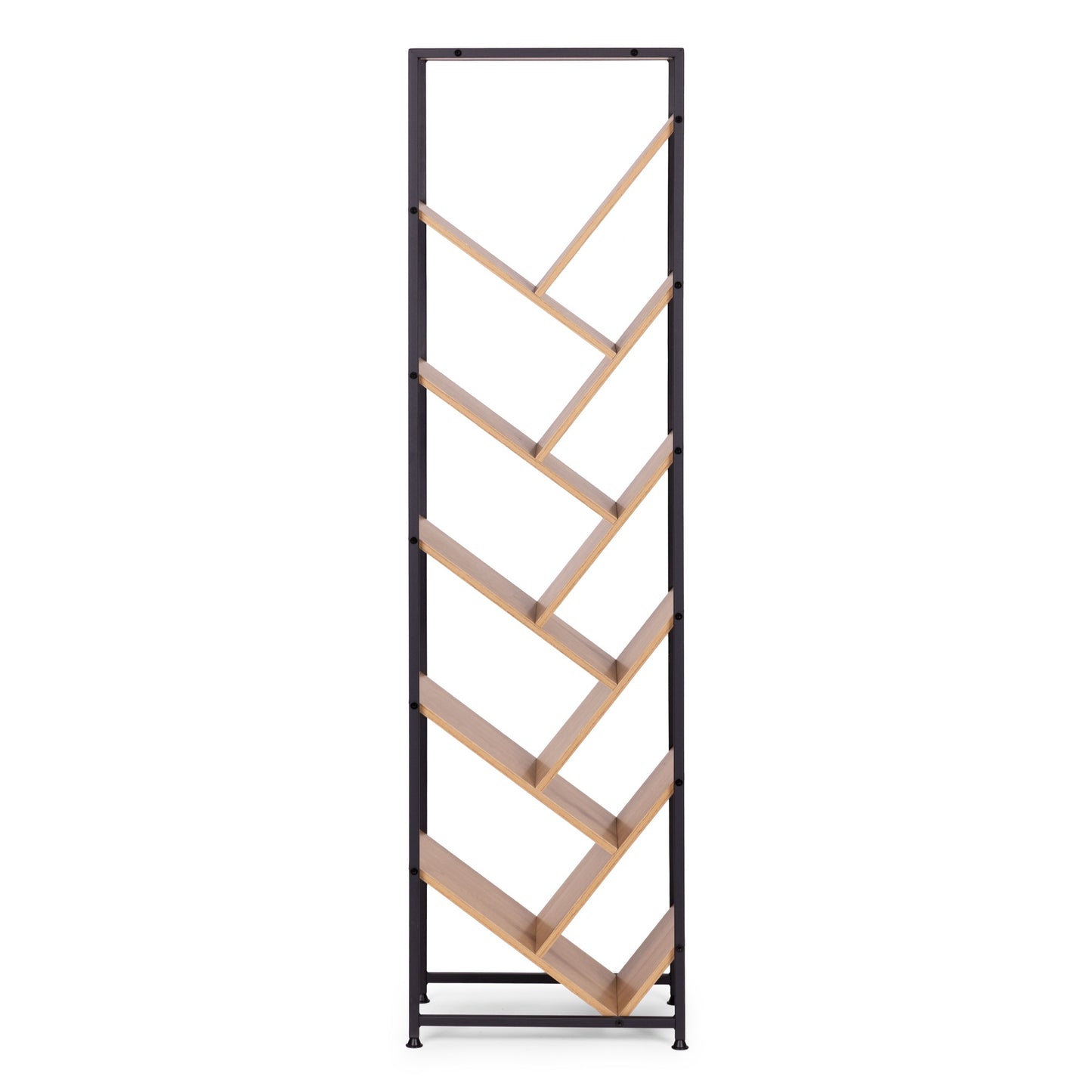 Tree-Shaped Bookcase, 10 Shelves, Light Oak MDF