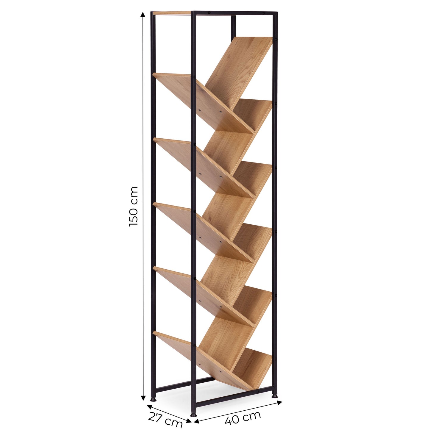 Tree-Shaped Bookcase, 10 Shelves, Light Oak MDF