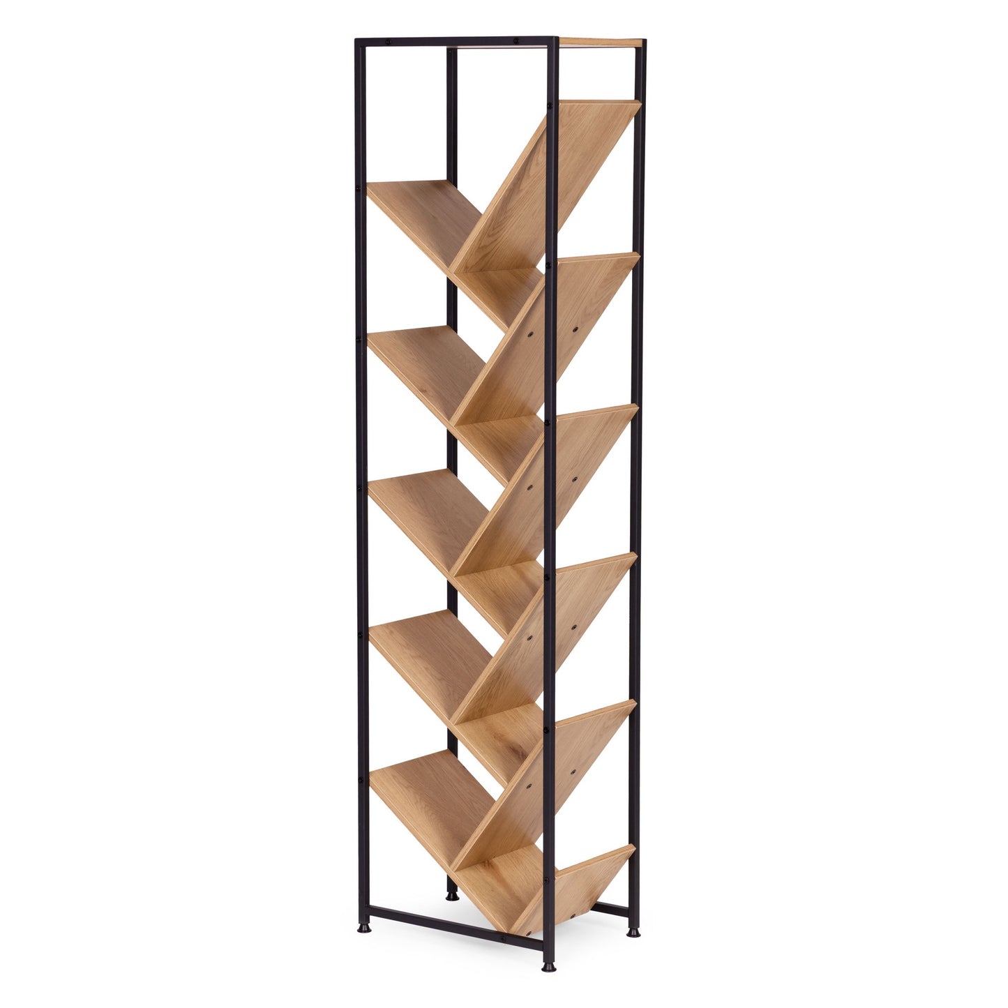Tree-Shaped Bookcase, 10 Shelves, Light Oak MDF