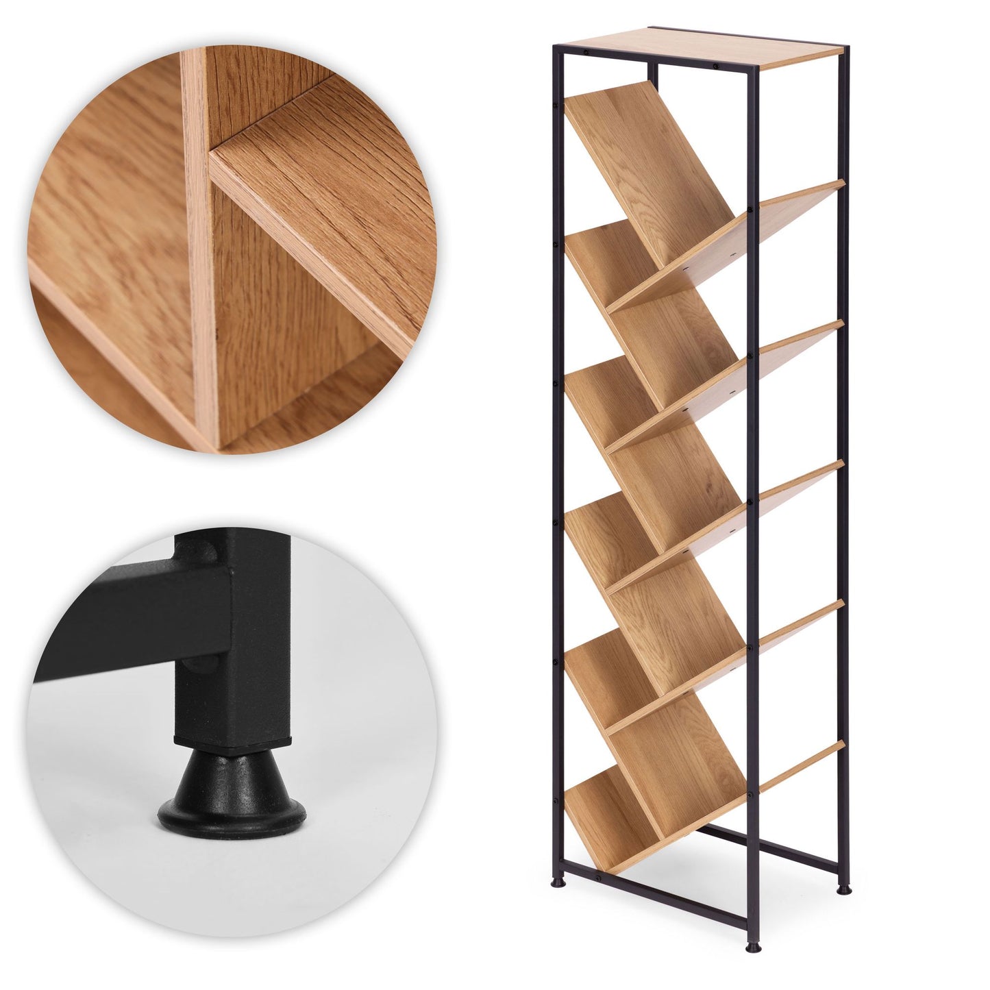 Tree-Shaped Bookcase, 10 Shelves, Light Oak MDF