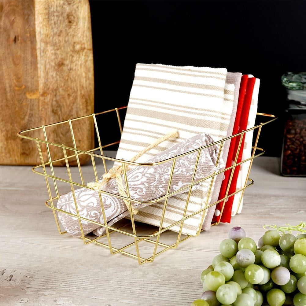 Trendy gold fruit baskets for fruit, vegetables and accessories