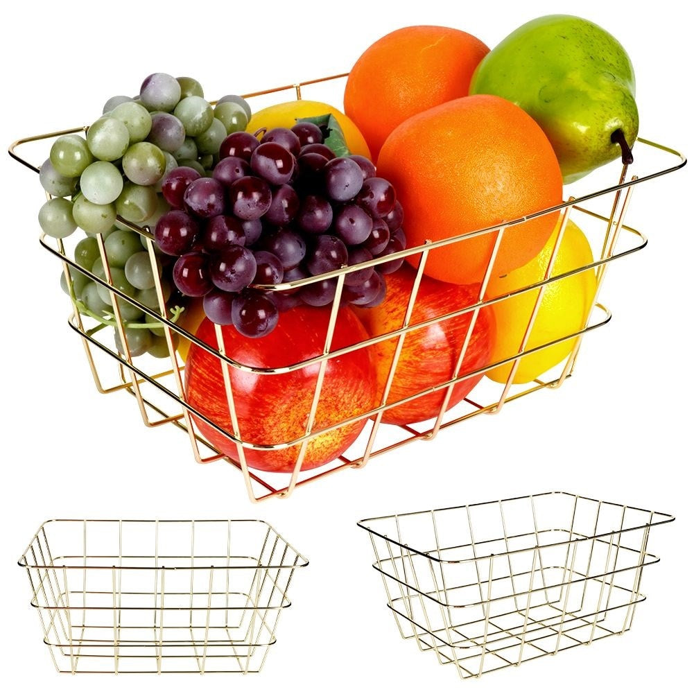 Trendy gold fruit baskets for fruit, vegetables and accessories
