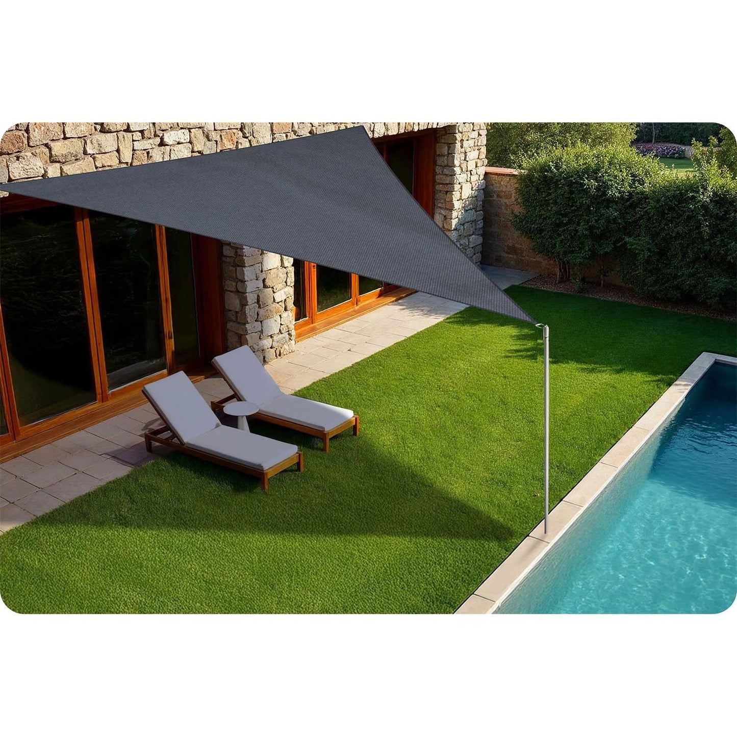Triangular shade sail 7m2 Plonos PL-886 gray