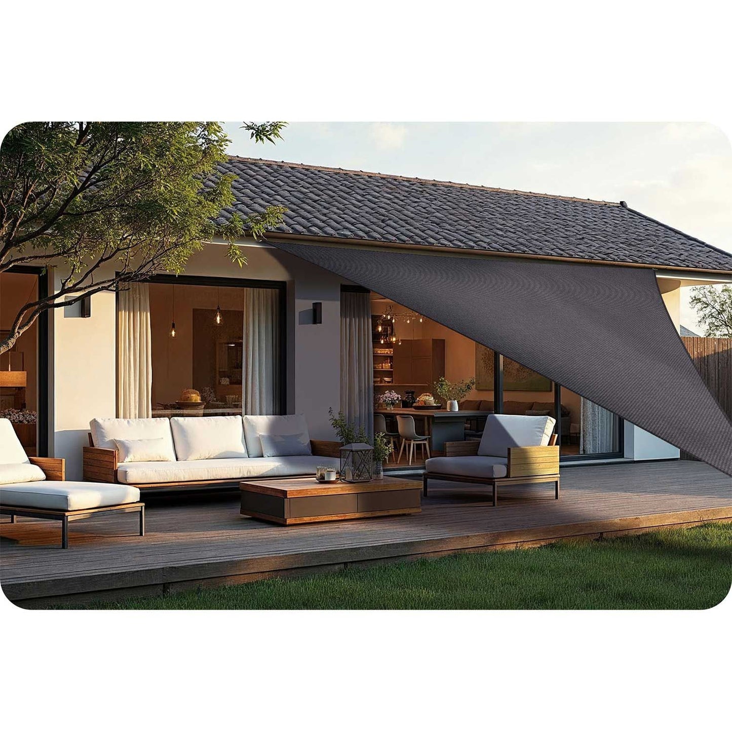 Triangular shade sail 7m2 Plonos PL-886 gray