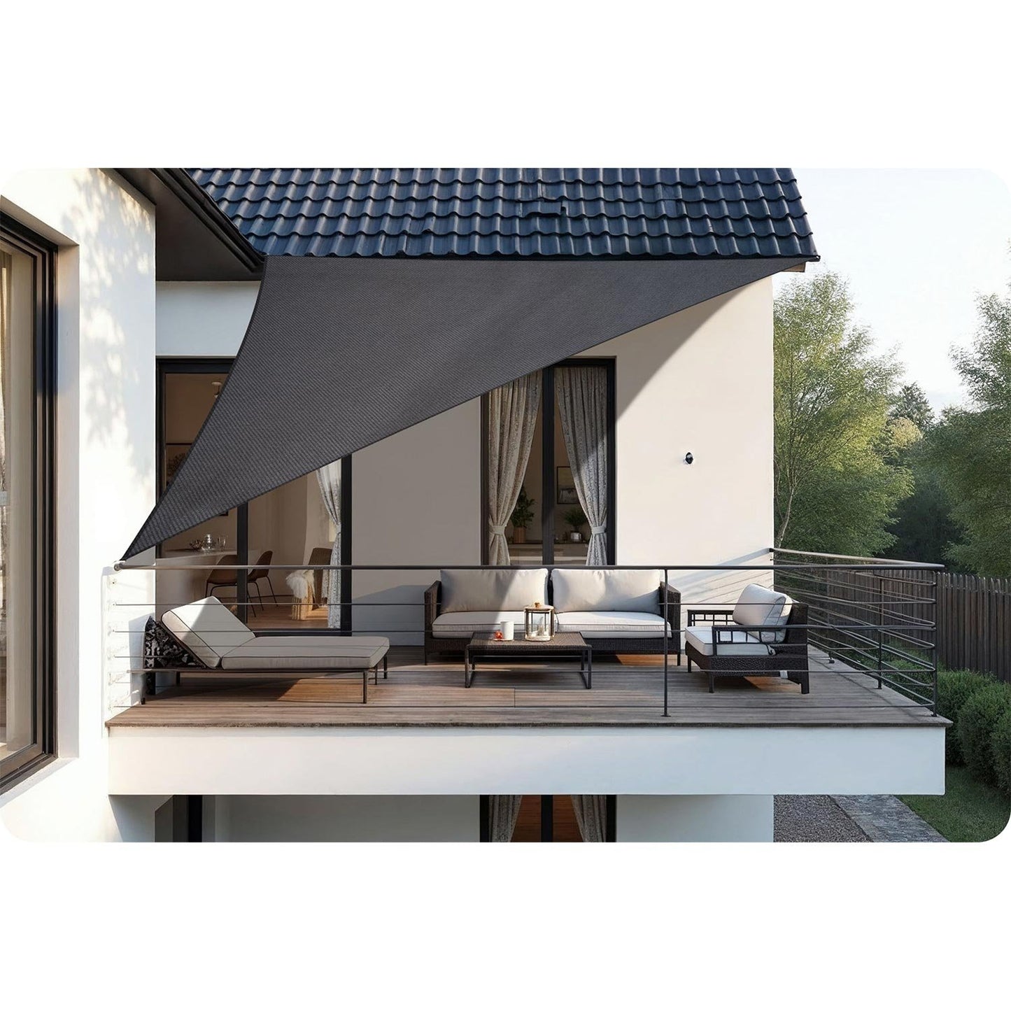 Triangular shade sail 7m2 Plonos PL-886 gray