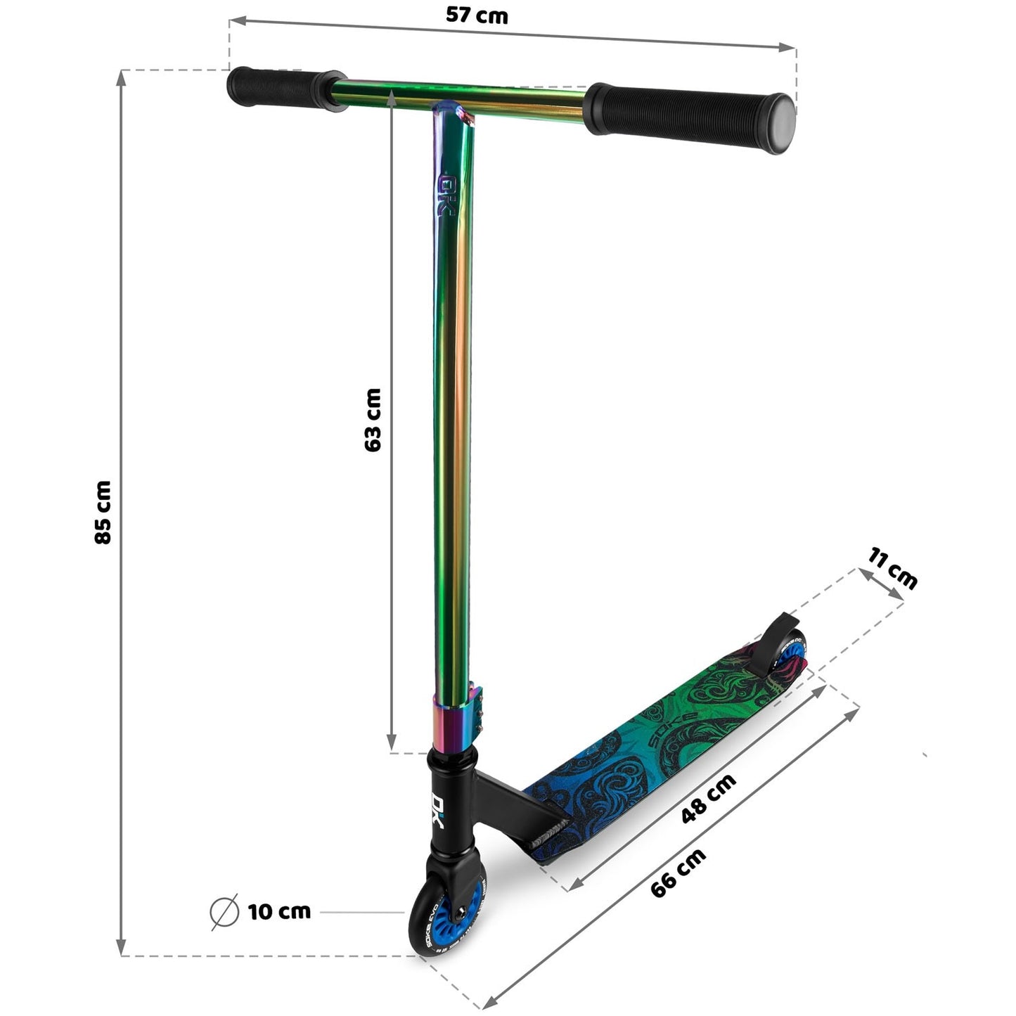 Trick Scooter SOKE EVO Street Black Rainbow