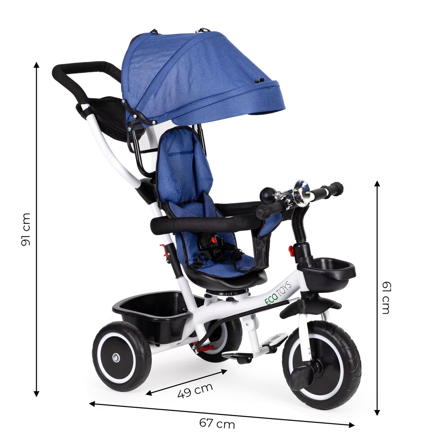 Tricycle stroller 360* swivel seat Blue