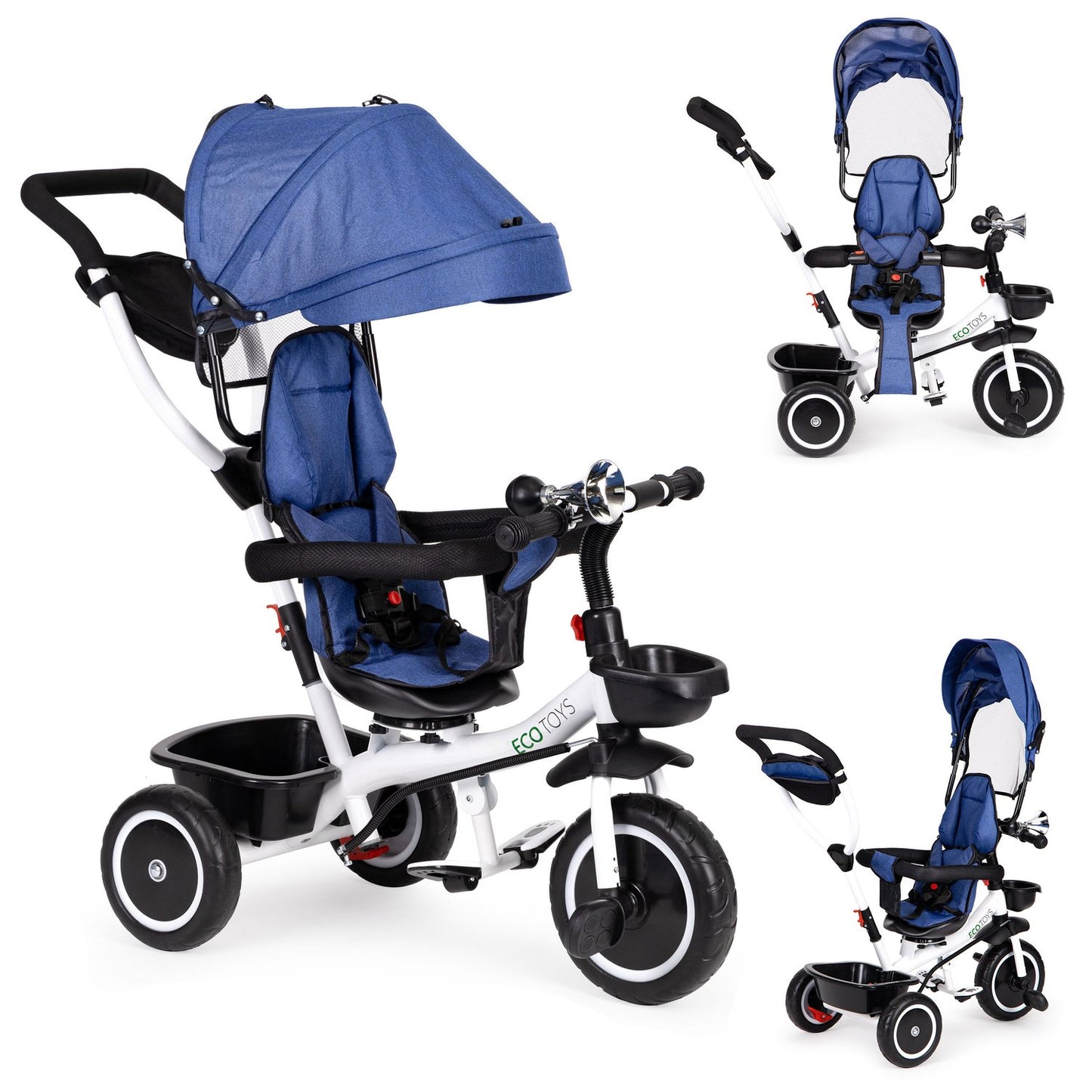 Tricycle stroller 360* swivel seat Blue