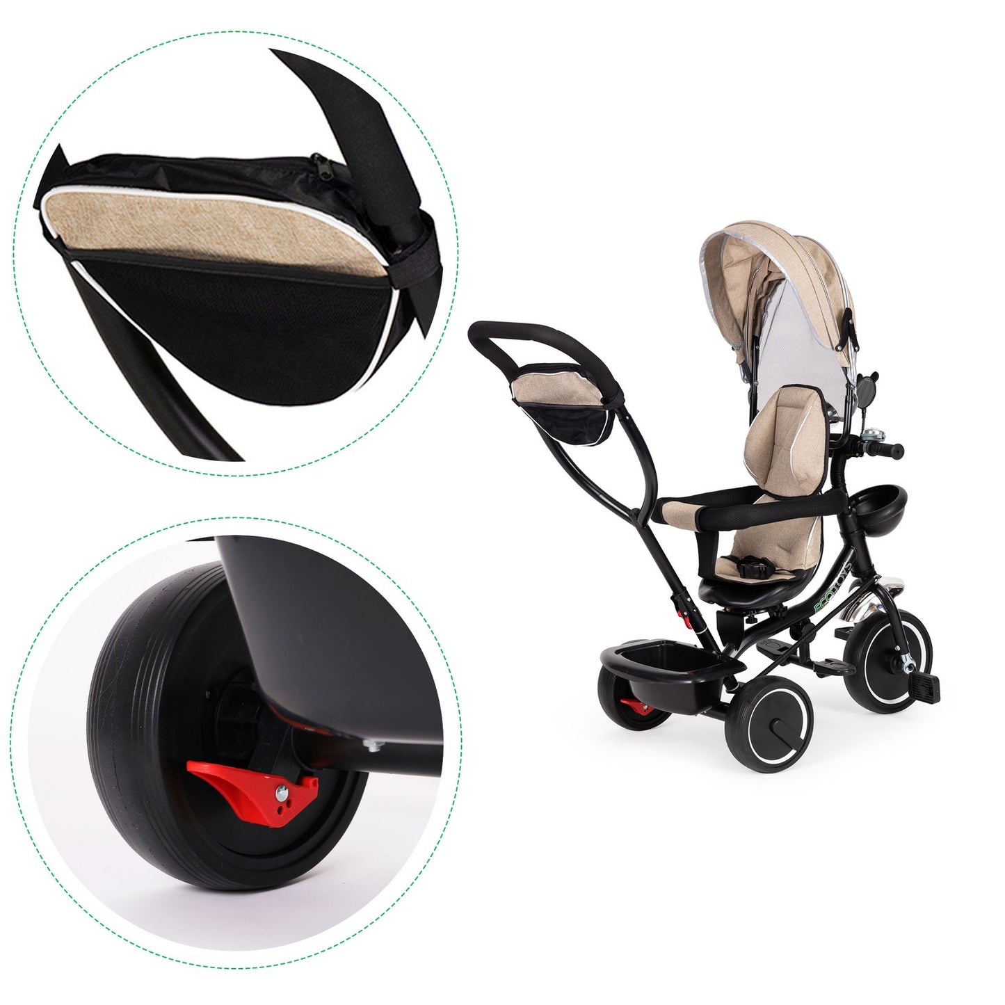 Tricycle swivel seat Beige