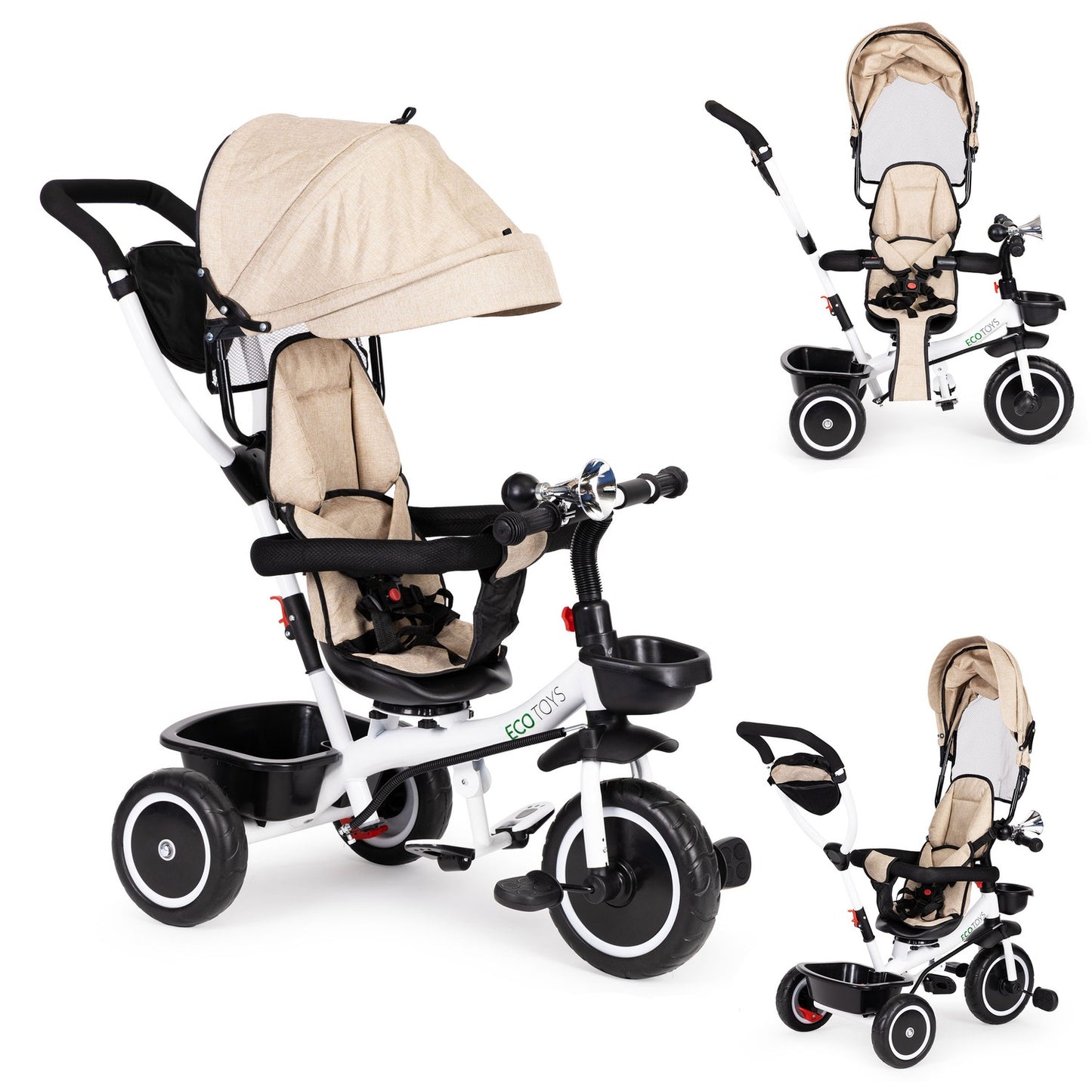 Tricycle with rotating seat 360' ECOTOYS beige