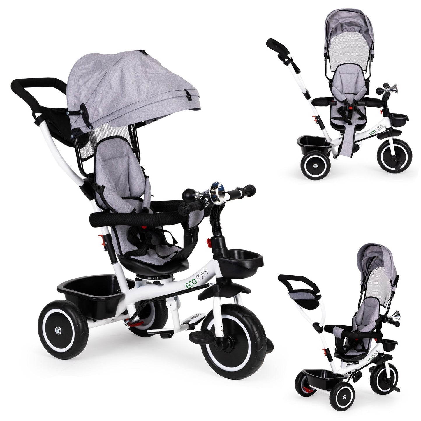 Tricycle with rotating seat 360' ECOTOYS, gray