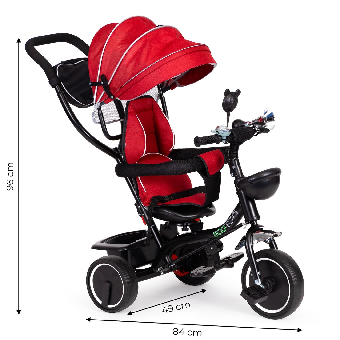 Tricycle with rotating seat Red