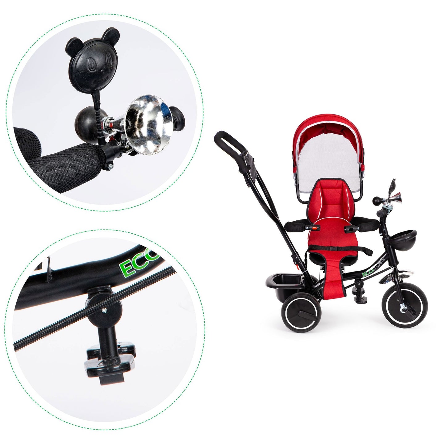 Tricycle with rotating seat Red