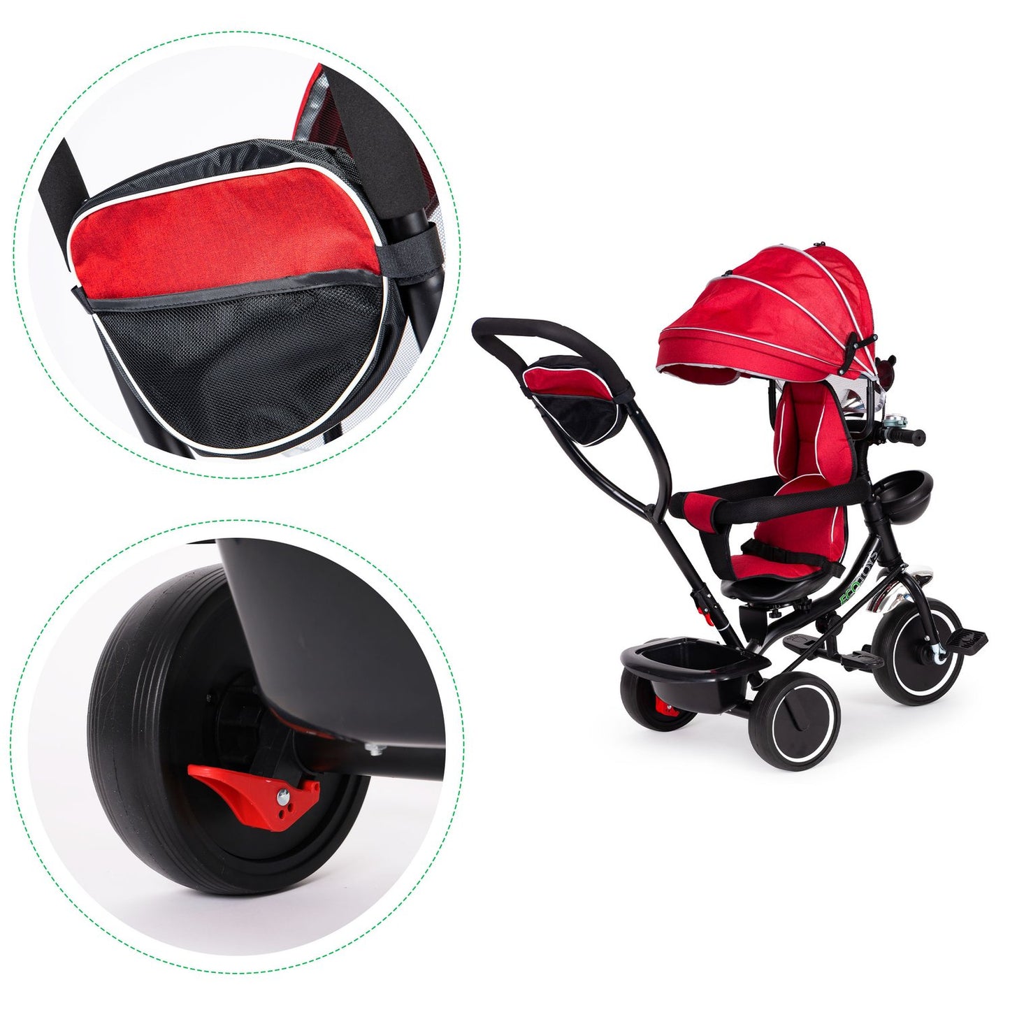 Tricycle with rotating seat Red