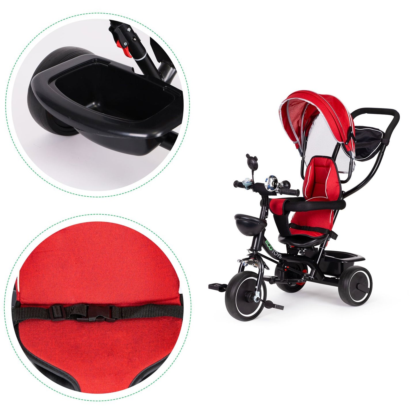 Tricycle with rotating seat Red