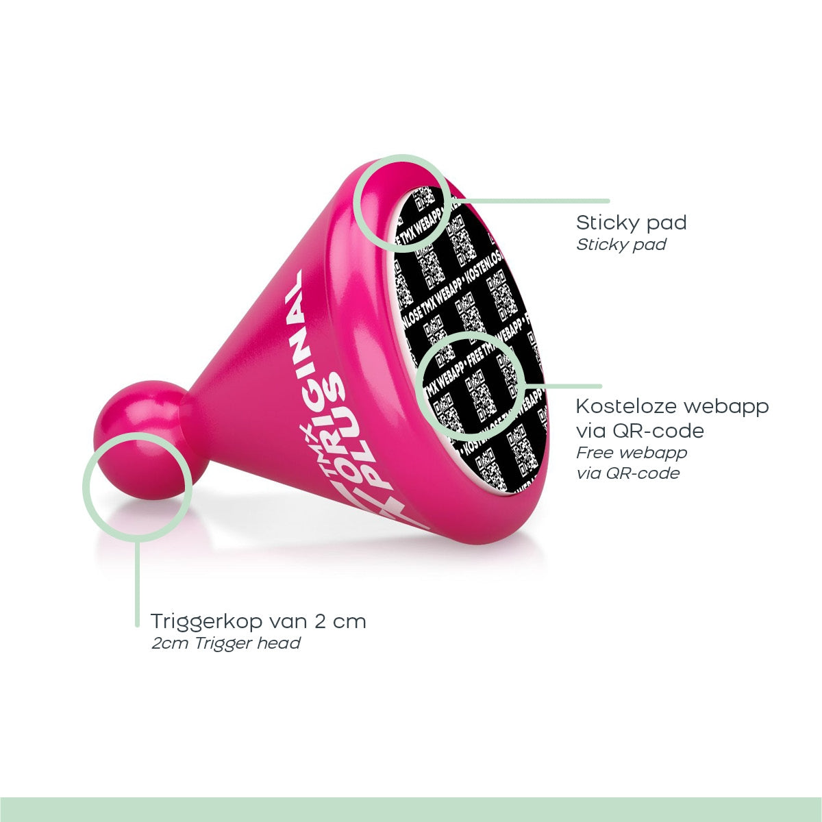 Trigger Point Massage Tool, 2cm Head, Pink