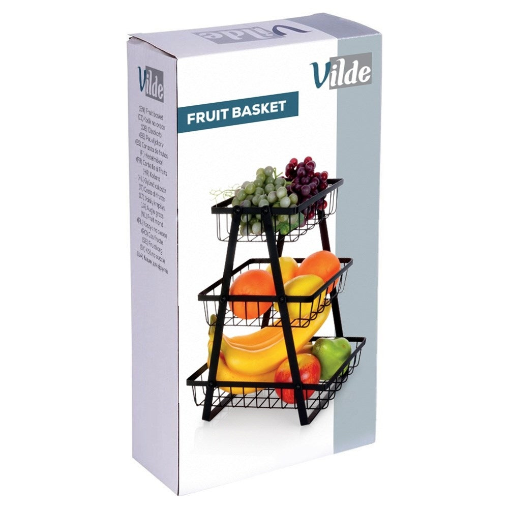 Triple-Tier Loft-Style Fruit Basket, Perfect for Kitchens