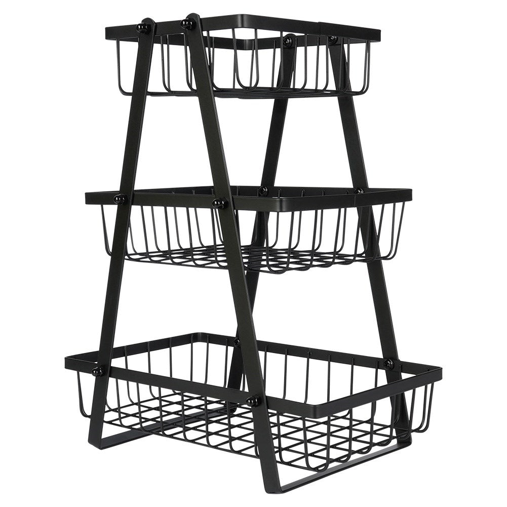 Triple-Tier Loft-Style Fruit Basket, Perfect for Kitchens