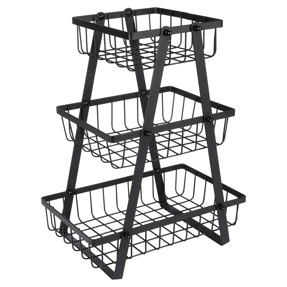 Triple-Tier Loft-Style Fruit Basket, Perfect for Kitchens