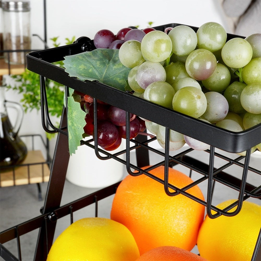 Triple-Tier Loft-Style Fruit Basket, Perfect for Kitchens